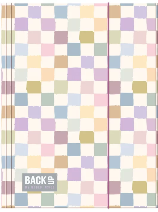 Pasztell kockás gumis mappa A/4, BackUp A01, 2026