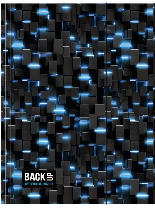 Absztrakt mintás gumis mappa A/4, BackUp A58, 2026, fekete-kék