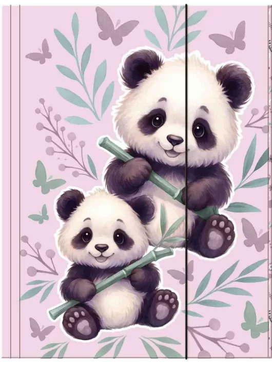 Pandás gumis mappa A/4, PA11, két panda