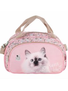   Cleo and Frank sporttáska, 39x24x12cm, CF45, cicás, fehér cica