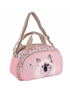   Cleo and Frank sporttáska, 39x24x12cm, CF45, cicás, fehér cica