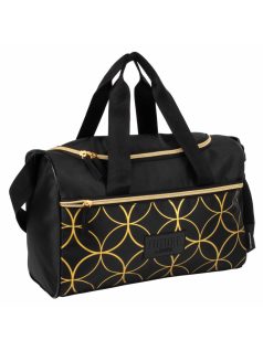 Lányos sporttáska, 35x21x15cm, DF39, fekete-arany