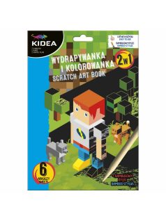   Képkarcoló és színezhető lapok, 6 lapos, Minecraft mintás, Kidea