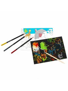   Képkarcoló és színezhető lapok, 6 lapos, Minecraft mintás, Kidea