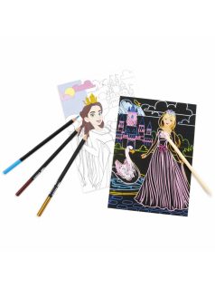   Képkarcoló és színezhető lapok, 6 lapos, hercegnős, Kidea