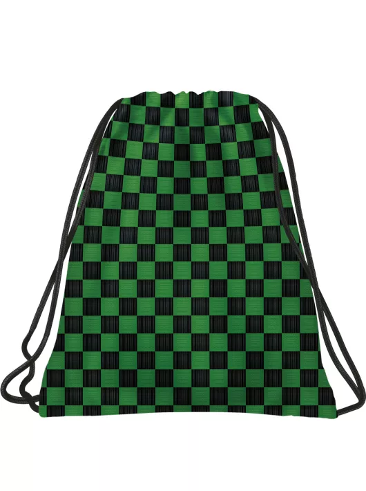 Minecraft mintás tornazsák, 41x35cm, BackUp, 2026, A73, zöld-fekete kockás