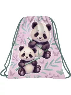 Pandás tornazsák, 41x35cm, PA11, két panda