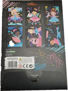 Képkarcoló szett, 6 lapos, balerina, Kidea