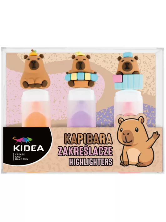 Kapibara szövegkiemelő, 3 színnel (narancs, lila, rózsaszín), Kidea