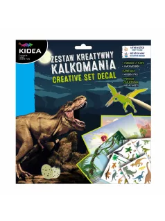   Matricás képalkotó szett, 3 háttérlap + 4 ív matrica, dinoszauruszos, Kidea