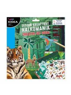   Matricás képalkotó szett, 3 háttérlap + 4 ív matrica, állatos, Kidea