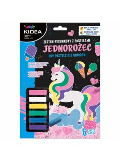   Pasztellkréták színezhető lapokkal, 6+6 db, Kidea, unikornis