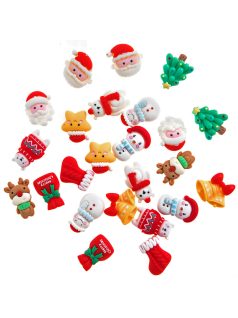 Karácsonyi 3D charm szett, 25 db/szett
