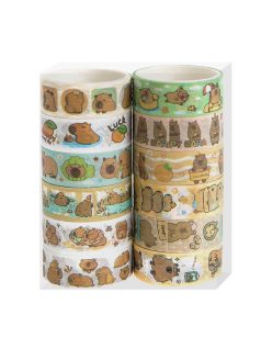 Kapibara washi-tape készlet, 12 db/szett, 15mm x 2m