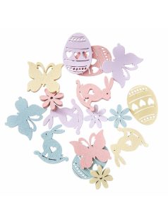   Fa formák, színes húsvéti figurák, formák, 20 db/csomag