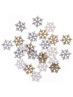 Fa formák, hópehely, csillogó, 1,6cm, 24 db-os