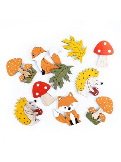   Fa formák, színes, őszi fa figurák, öntapadós, 10 db/csomag