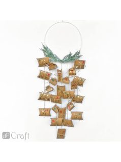   Adventi naptár kiegészítő szett, fa számok 1-24-ig, karácsonyi formákkal