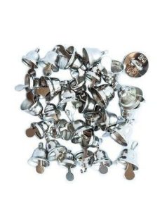 Harangok, fűzhető, 30 db/csomag, 6-10mm-es, ezüst színű