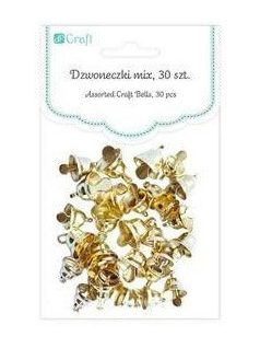 Harangok, fűzhető, 30 db/csomag, 6-10mm-es, arany színű
