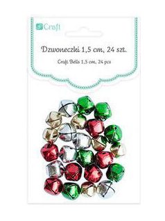 Harangok, fűzhető, 24 db/csomag, 10mm-es, vegyes metál színekben