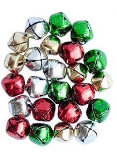 Harangok, fűzhető, 24 db/csomag, 10mm-es, vegyes metál színekben