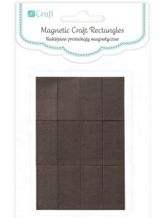 Mágnes, téglalapok, öntapadós, 1,27x2,5cm, 12 db-os