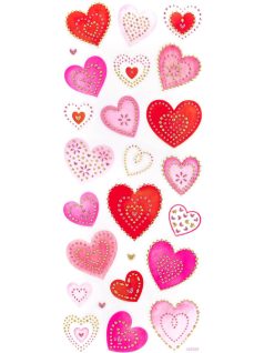 Matrica, szívek, 10x23cm