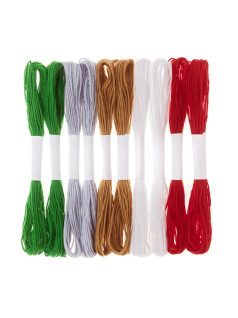 Fonalak, 10x8m, karácsonyi színek