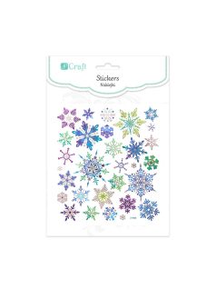 Karácsonyi matrica, hópelyhek, 15x17cm