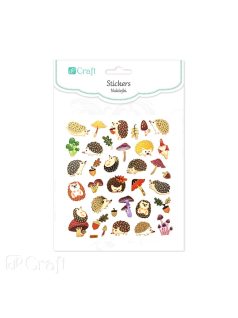 Matrica, sünik és gombák, 15x17cm