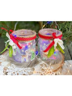 Karácsonyi matrica, angyalok és őzikék, 15x17cm