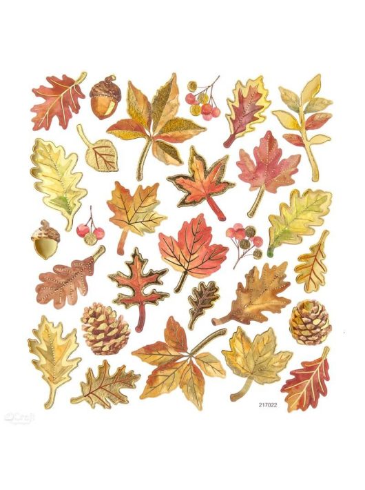 Matrica, őszi színes levelek, 15x17cm