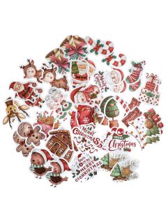 Karácsonyi matrica, vinyl, 4-6cm, 46 db/csomag