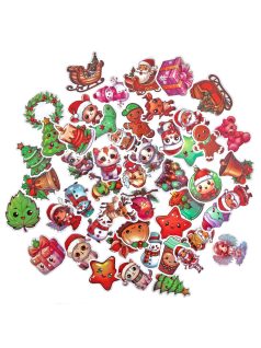 Karácsonyi matrica, vinyl, 4-6cm, 50 db/csomag, mesés