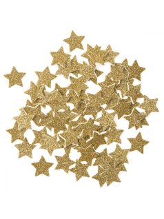   Dekorgumi, öntapadós, sárga csillagok, csillogó, 70 db/csomag
