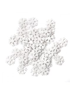 Dekorgumi, öntapadós, hópehely, csillogó, 50 db/csomag
