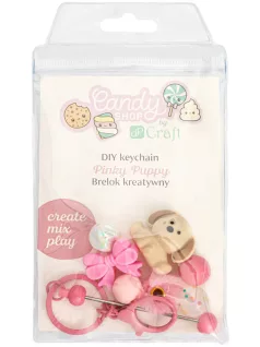 Csináld magad kulcstartó, 8 db-os készlet, Pinky Puppy
