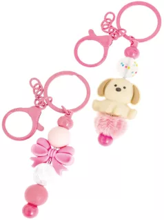 Csináld magad kulcstartó, 8 db-os készlet, Pinky Puppy