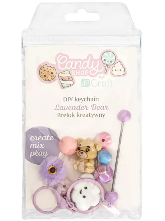 Csináld magad kulcstartó, 9 db-os készlet, Lavender Bear