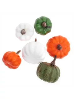 Dekorációs alapanyagok, mini tökök, 6 dbcsomag