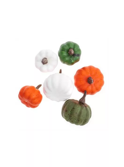 Dekorációs alapanyagok, mini tökök, 6 dbcsomag