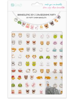 Matricás karkötőkészítő, cuki állatos, 36 medállal