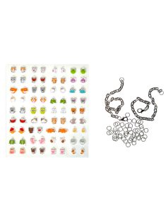 Matricás karkötőkészítő, cuki állatos, 36 medállal