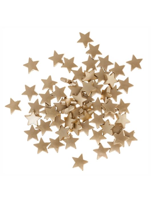 Csillag alakú gyöngyök, 1 cm, 60 db/csomag, arany