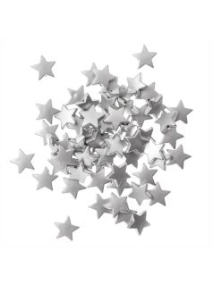 Csillag alakú gyöngyök, 1 cm, 60 db/csomag, ezüst