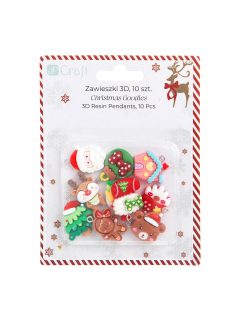 Karácsonyi 3D medálok, 10 db/szett