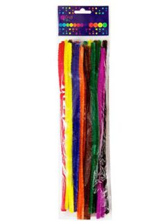 Zsenília drót, 30cm, 8 mm-es vastagság, 25db/csomag, vegyes színek