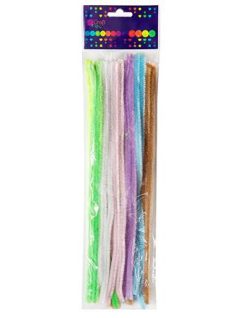   Zsenília drót, 30cm, 8 mm-es vastagság, 25 db/csomag, pasztell színek