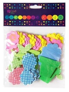 Dekorgumi, öntapadós, virágok, 60 db-os